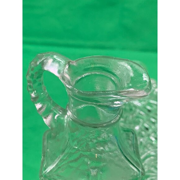 1960s 2 PC Vinegar and Oil Set Clear Glass - Picture 5 of 6